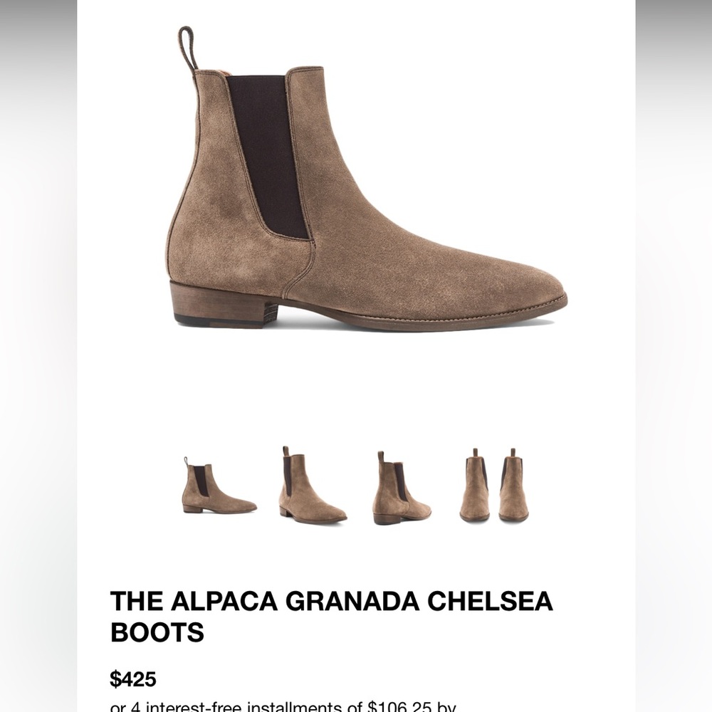 Oro Los Angeles THE ALPACA GRANADA CHELSEA BOOTS preowned size 15